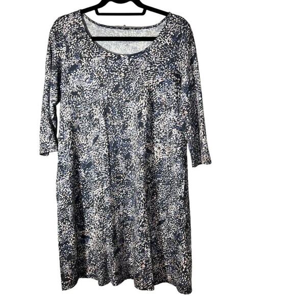 PureJill Women's Knit Casual A-Line Dress Taupe & Cream Petite Size M - Picture 4 of 10